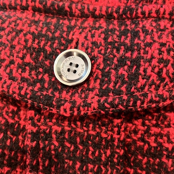 Burberry Brit Black and Red Plaid Wool Tweed Coat - Picture 5 of 16